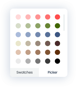 Many colors in a color swatch