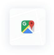 Google maps logo on a map background