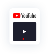 YouTube logo with video preview