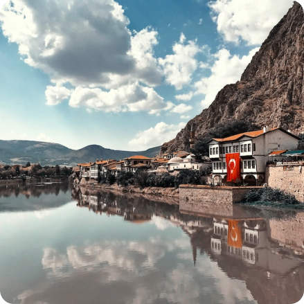Stock photo sample of a village on the water
