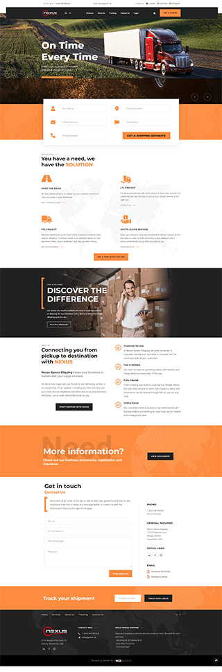 Nexus Shipping Website Development